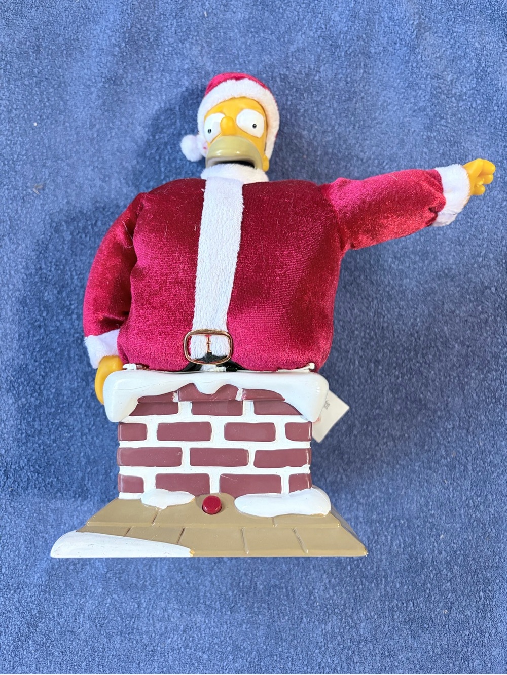 Vintage Homer Simpson Chimney Figurine - Red Santa Outfit